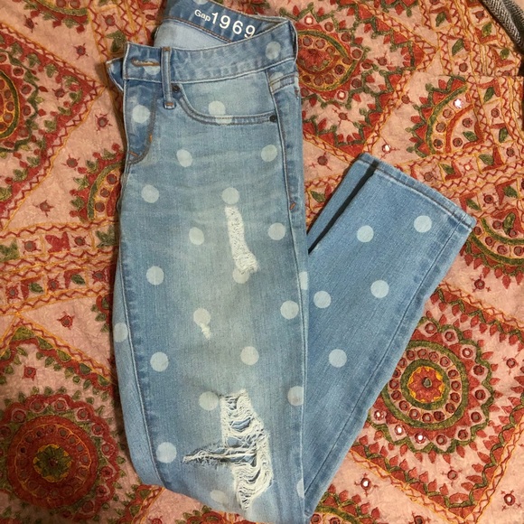 polka dot skinny jeans